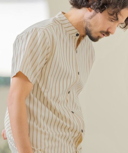 【Magine(マージン)】CLASSIC STRIPE SHORT SLEEVE SHIRTS シャツ(MGN241-031)