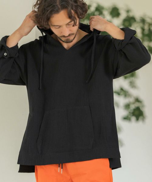 Magine(マージン)】MELANGE RIB BRUSHED SWEAT PULL PARKA パーカー