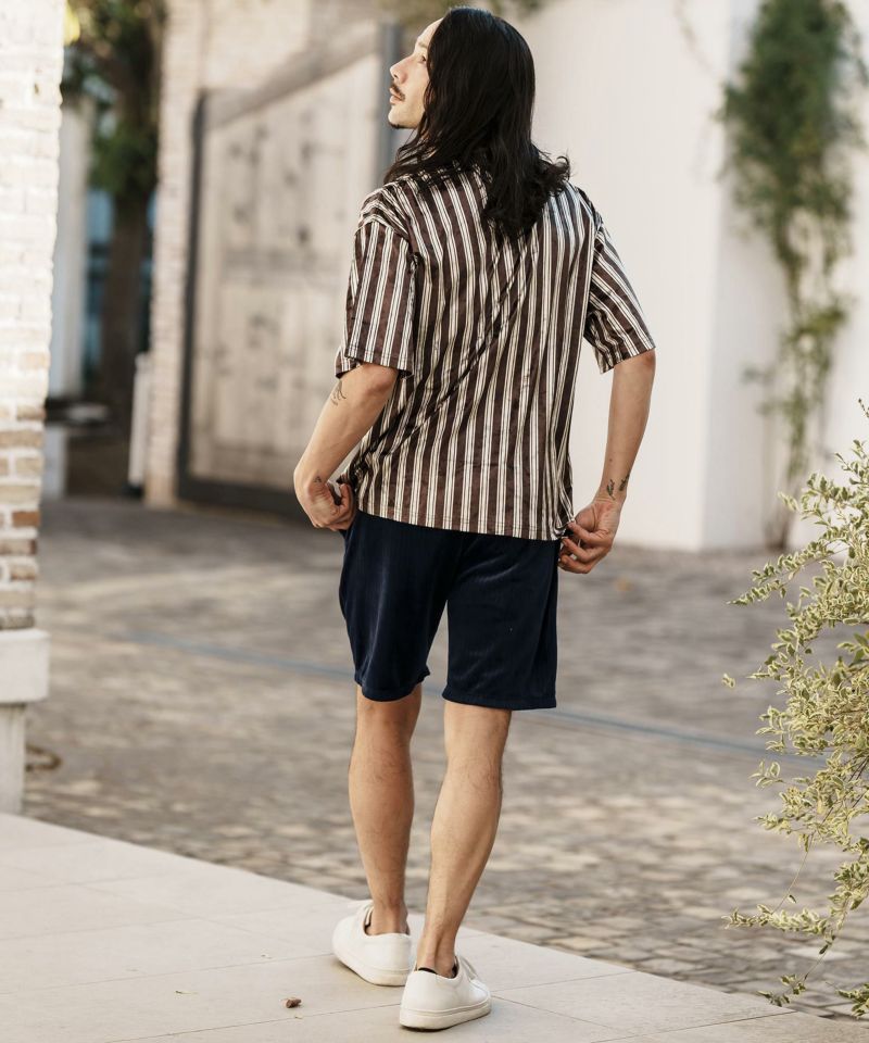 CAMBIO(カンビオ)】Stretch Random Stripe Short Pants ショート