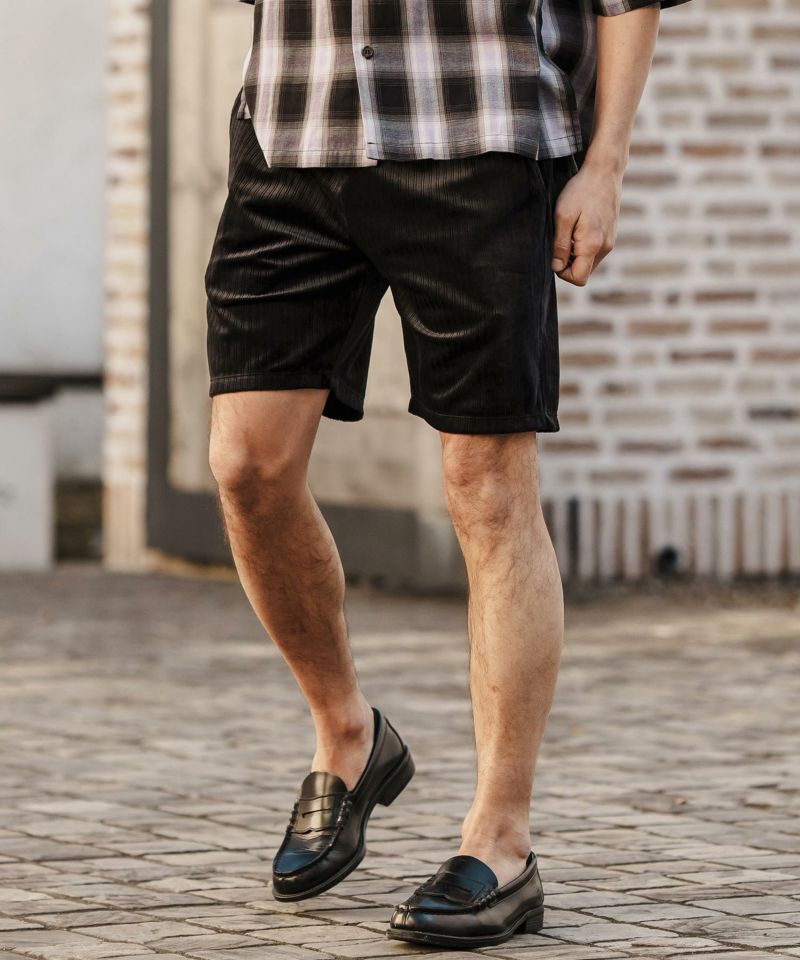 CAMBIO(カンビオ)】Stretch Random Stripe Short Pants ショート