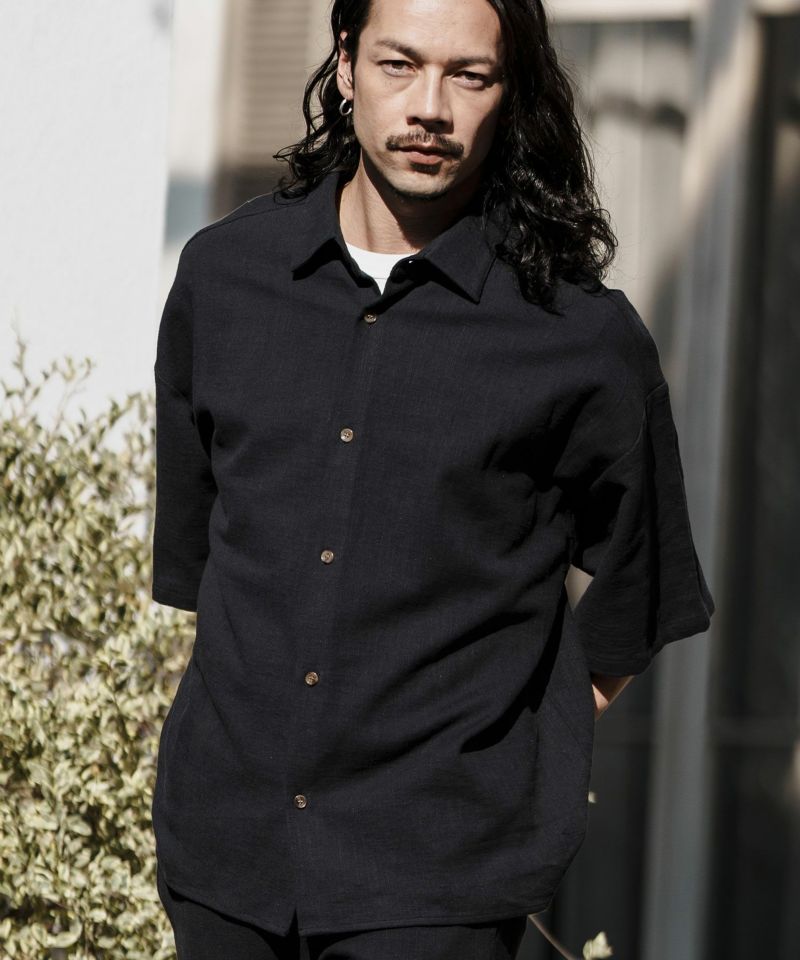 CAMBIO ボートネックルーズシルエットカットソーブラック mlt4824- ボートネックルーズシルエットカットソー（Tシャツ
