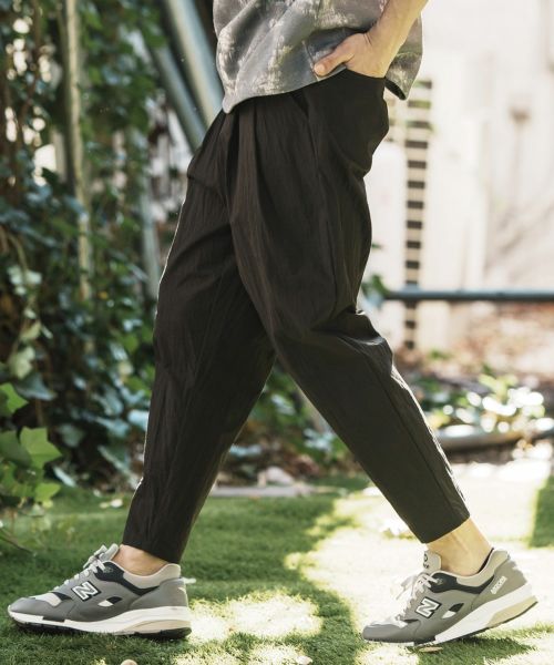 【CAMBIO(カンビオ)】Cotton Nylon Ripstop Collar Pants リップストップパンツ(S24424cmb)