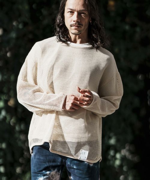 【CAMBIO(カンビオ)】Cotton Mesh Long Sleeve Cut sew カットソー(PF-241-007)