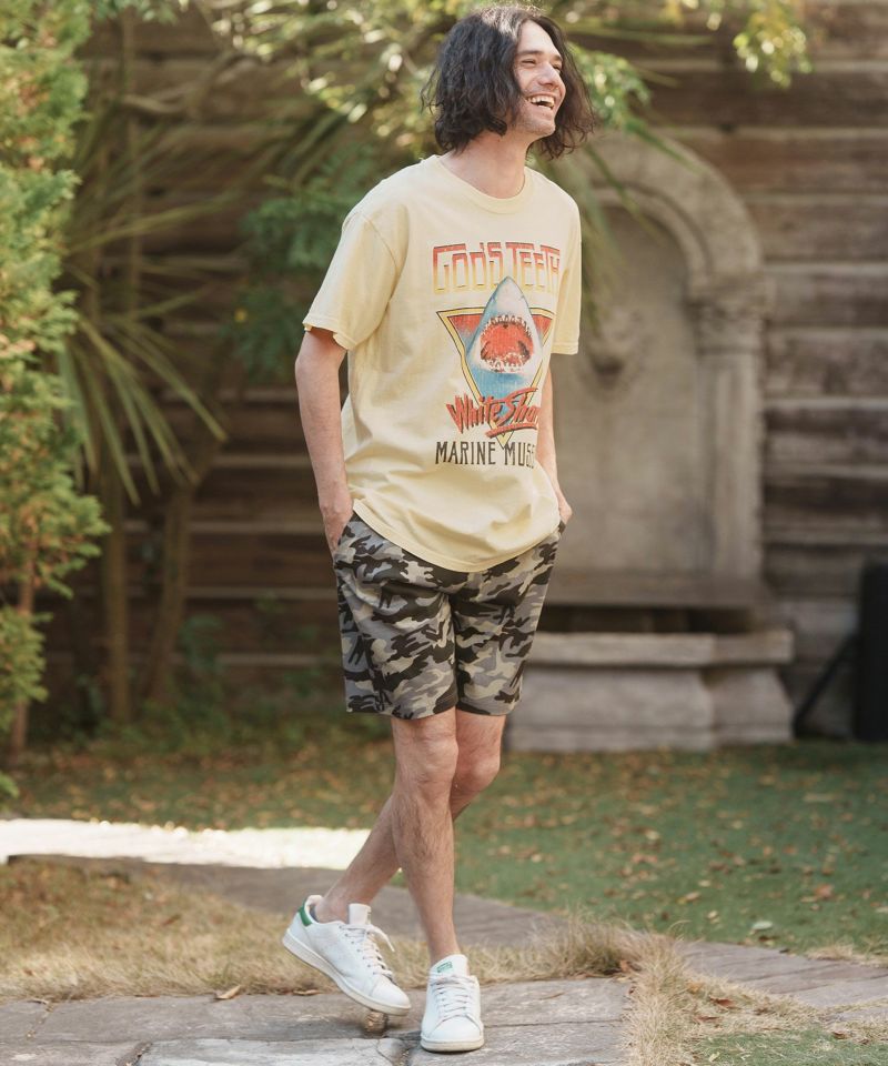 CAMBIO(カンビオ)】 ヴィンテージロックT風カレッジTシャツ