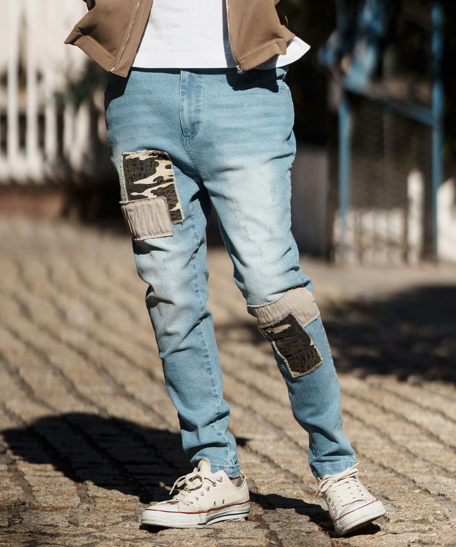 CAMBIO(カンビオ)】11oz Camouflage Repair Denim Pants デニムパンツ 