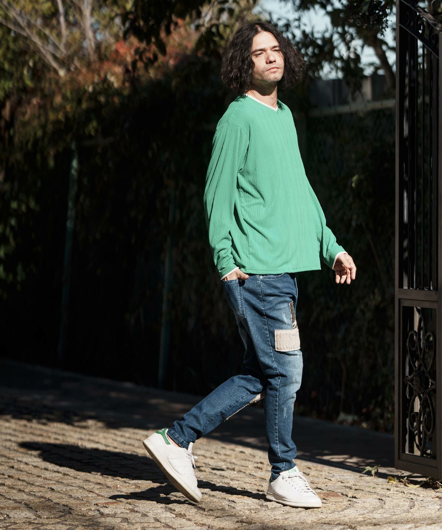 CAMBIO(カンビオ)】11oz Camouflage Repair Denim Pants デニムパンツ 
