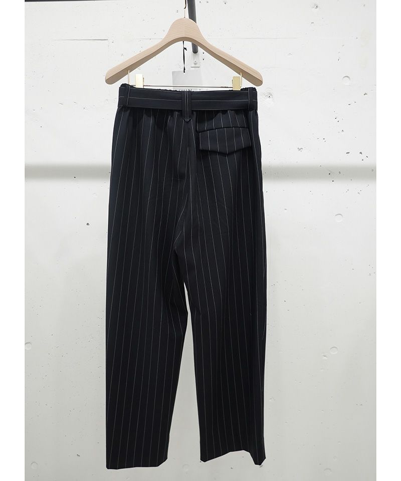 50%OFF【CULLNI(クルニ)】Stripe Twill 2 Tuck Wide Pants with