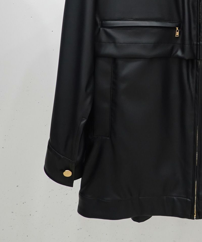 CULLNI(クルニ)】Faux Leather Layered half coat ハーフコート(24-SS 