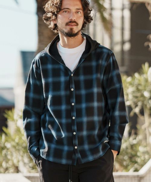 30%OFF【felkod(フィルコッド)】 Cool Check Flannel Shirts Parka シャツパーカー(F24N110)