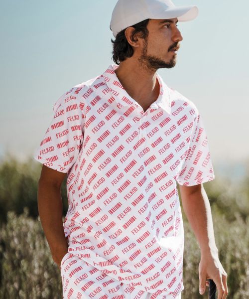 30%OFF【felkod(フィルコッド)】All Over Barcode Logo Polo Shirts ポロシャツ(F24N020)