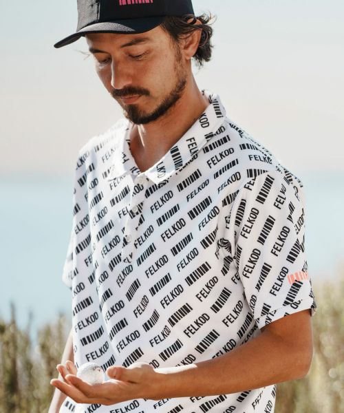 30%OFF【felkod(フィルコッド)】All Over Barcode Logo Polo Shirts ポロシャツ(F24N020)