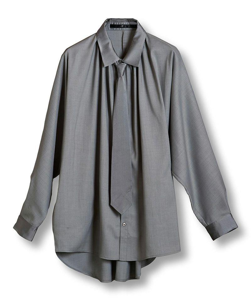 60%OFF【NO ID.(ノーアイディー)】ﾈｸﾀｲ付ﾈｯｸｷﾞｬｻﾞｰBIG-SH シャツ