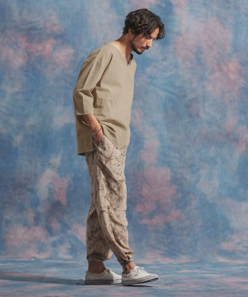30%OFF【Jih Nunc(ジーヌンク)】コットンリネンキーネック7分袖