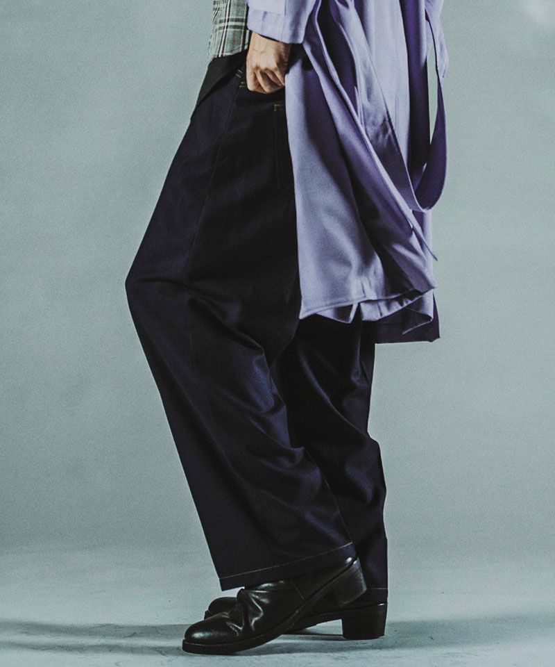 50%OFF【NO ID.(ノーアイディー)】ﾊｲｳｴｽﾄﾜｲﾄﾞﾜｰｸﾄﾗｳｻﾞｰｽﾞ パンツ