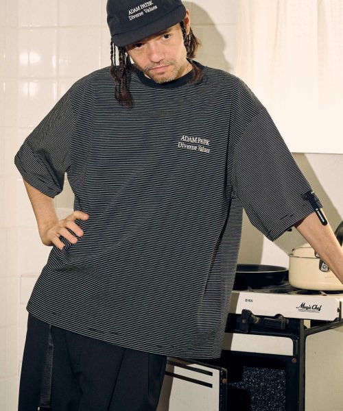【ADAM PATEK(アダムパテック)】thin stripes short sleeve ボーダーTシャツ(AP2414031)