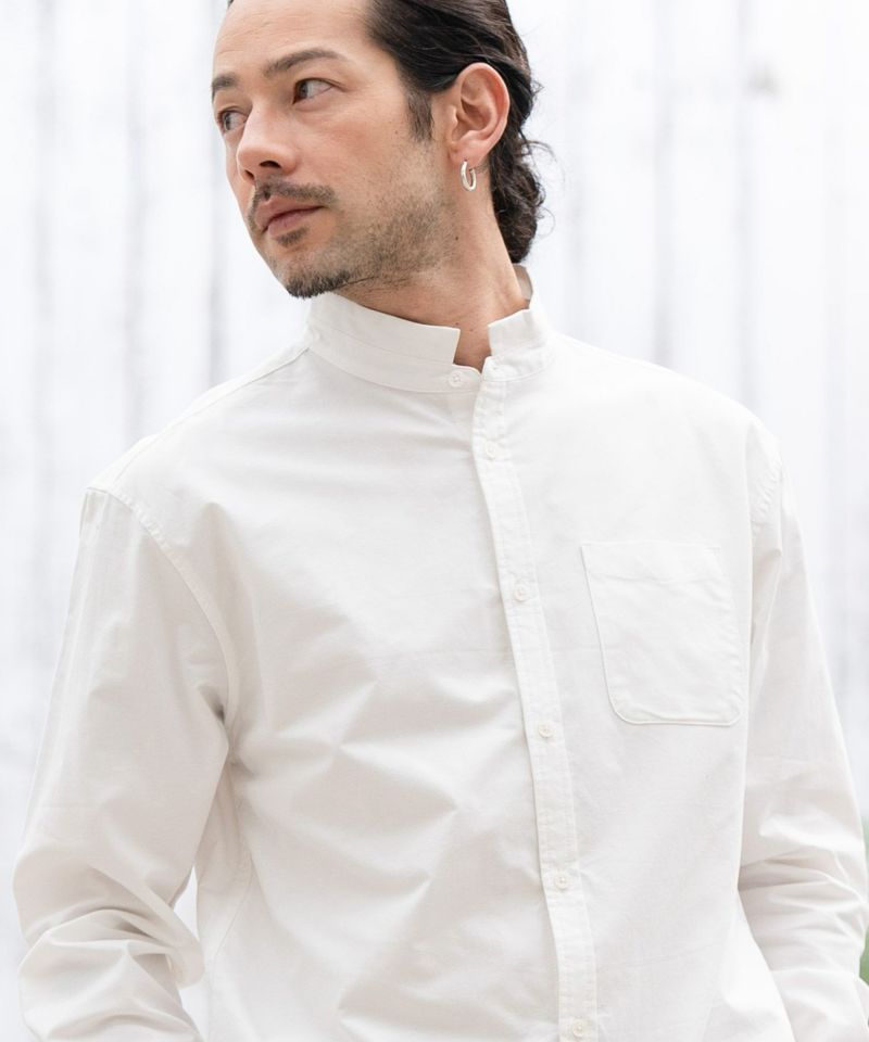 【美品】CANBIOシャツ 30%OFF【CAMBIO(カンビオ)】バンドカラービッグシルエットシャツ