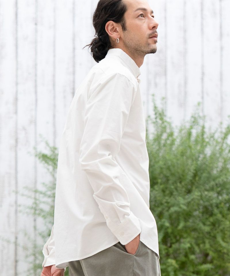 【美品】CANBIOシャツ 30%OFF【CAMBIO(カンビオ)】バンドカラービッグシルエットシャツ