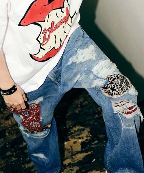 glamb(グラム)】【予約販売6月上旬～中旬入荷】Wide Bleach Denim ...