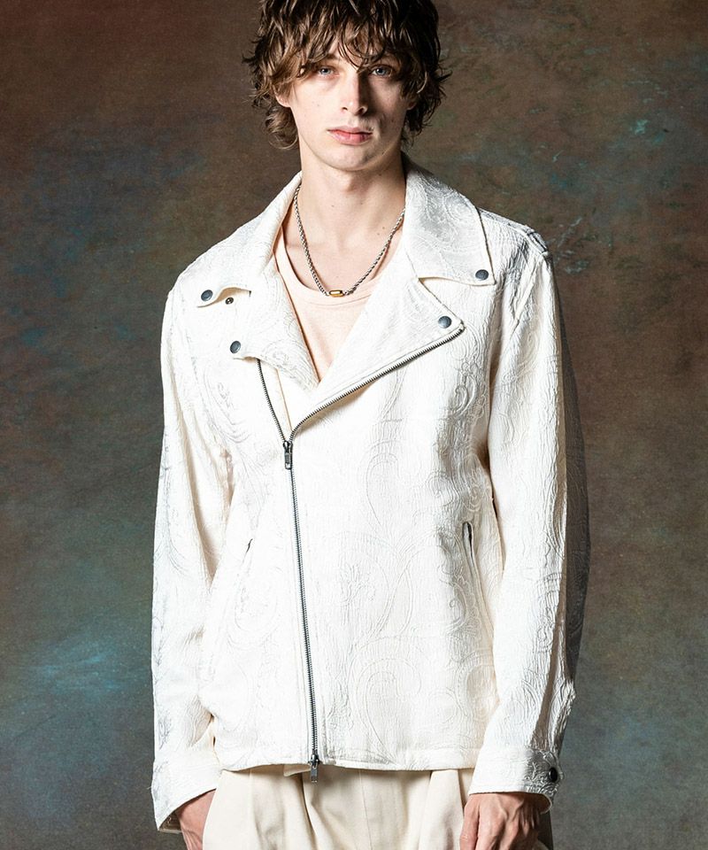 アメリ PUFF RIDERS JACKET ライダース ラムレザー ペイズリー アメリ PUFF RIDERS JACKET ライダース ラムレザー ペイズリー