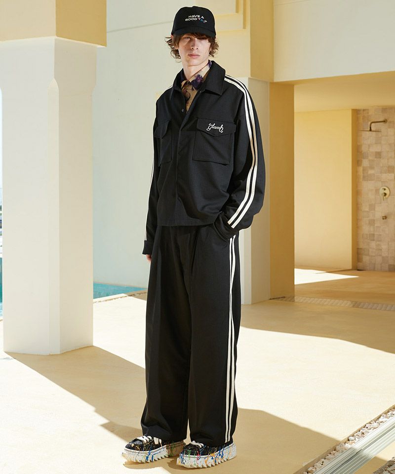 30%OFF【glamb(グラム)】Line Jersey Shirt Set Up ラインジャージ