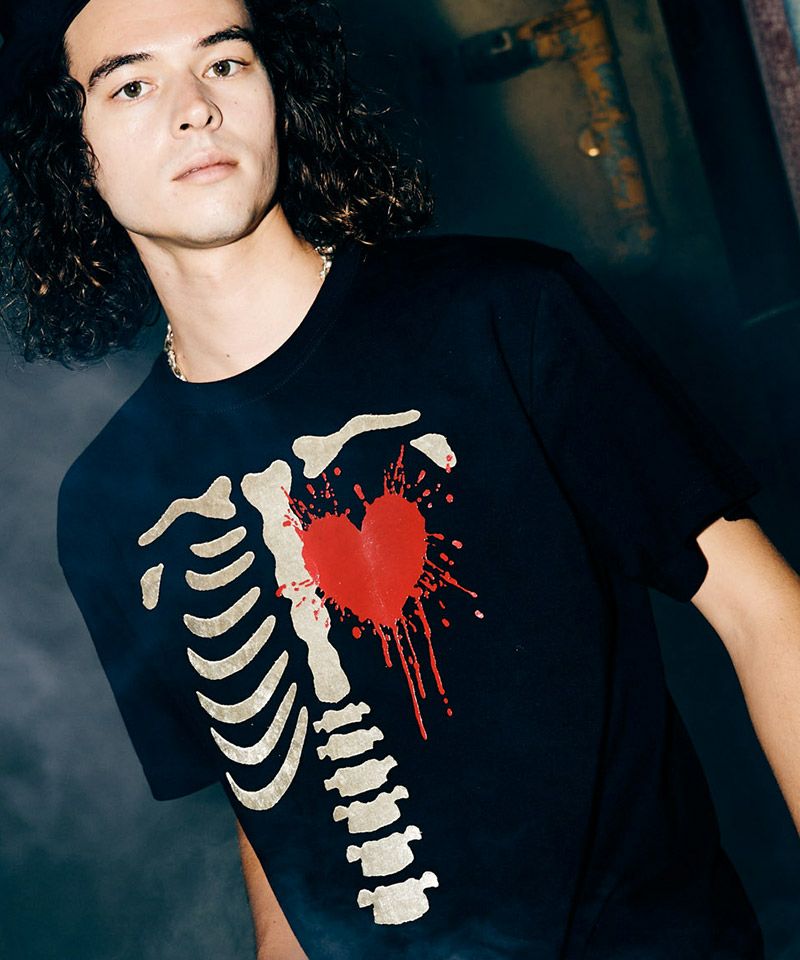 glamb(グラム)】Velour Skeleton T-Shirt ベロアスケルトンＴシャツ(GB0224-CS07) | CAMBIO カンビオ