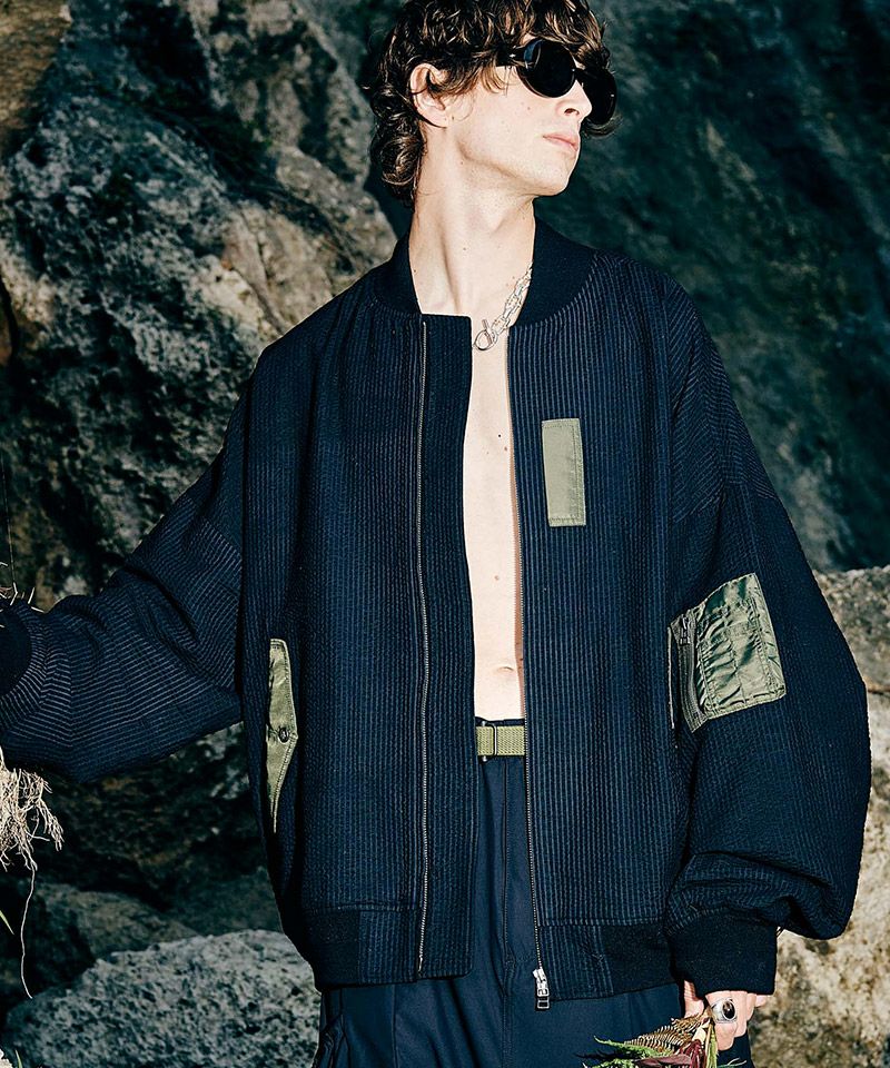 未使用glamb Seersucker Summer シアサッカーサマーMA-1 30%OFF【glamb(グラム)】Seersucker Summer MA-1 シアサッカーサマーMA