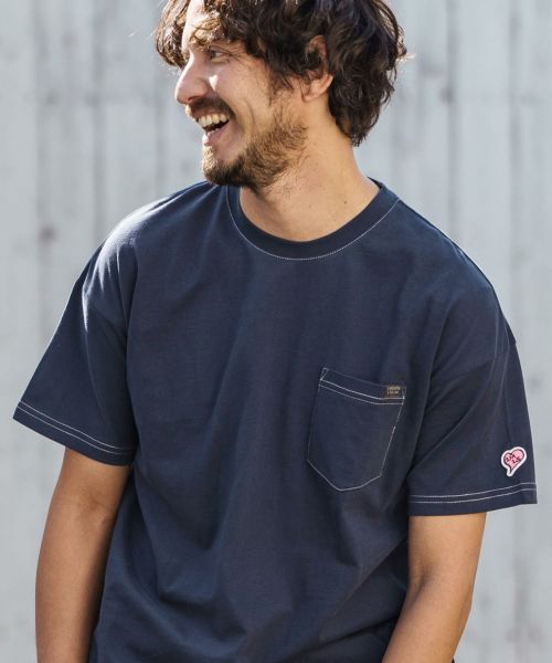 【1minute 1second(ワンミニットワンセカンド)】stitch accent pocket-T  Tシャツ(1M24N360)