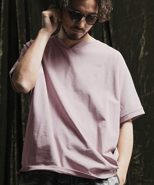 【ANGENEHM(アンゲネーム)】 Pigment dye & dolman sleeve T-shirt Tシャツ(AG02-018sce)