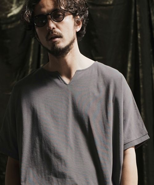 30%OFF【ANGENEHM(アンゲネーム)】 Pigment dye & dolman sleeve T-shirt Tシャツ(AG02-018sce)