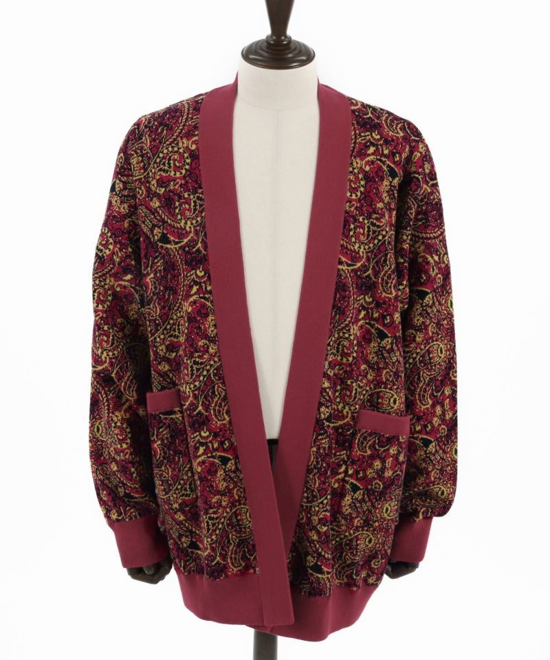 30%OFF【ANGENEHM(アンゲネーム)】 Paisley texture sweater cardigan