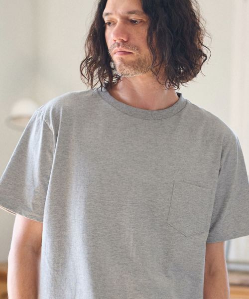 30%OFF【CAMBIO(カンビオ)】米綿ポケ付き丸胴Tシャツ(CAM-0224)