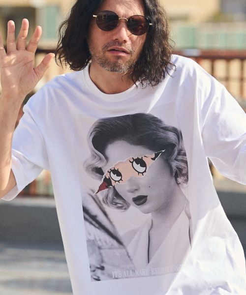 【CAMBIO(カンビオ)】ビッグシルエットプリントTシャツ（It's All Make Believe）(CASD-122)