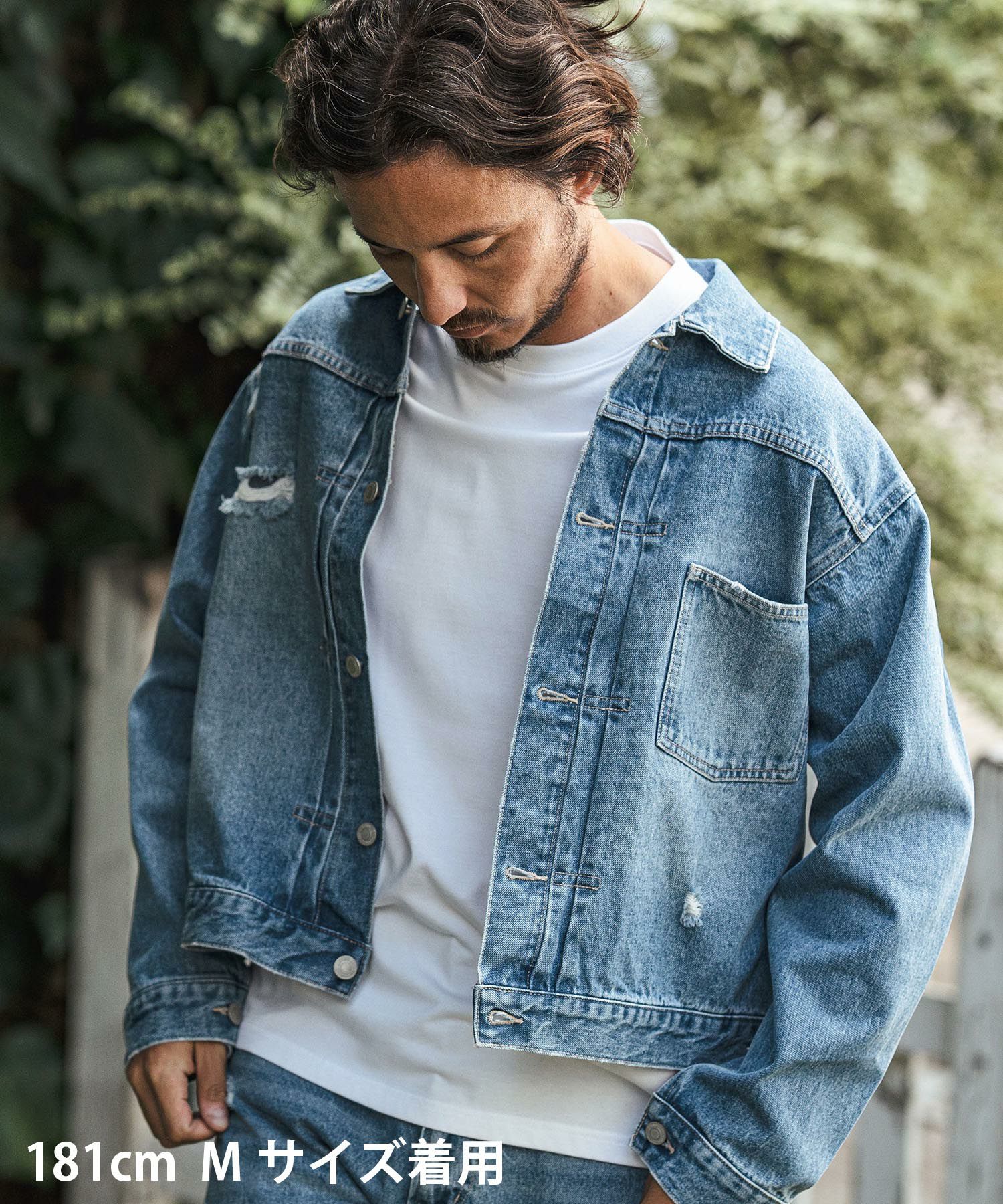 CAMBIO(カンビオ)】ダメージ加工ファーストデニムジャケットGジャン  