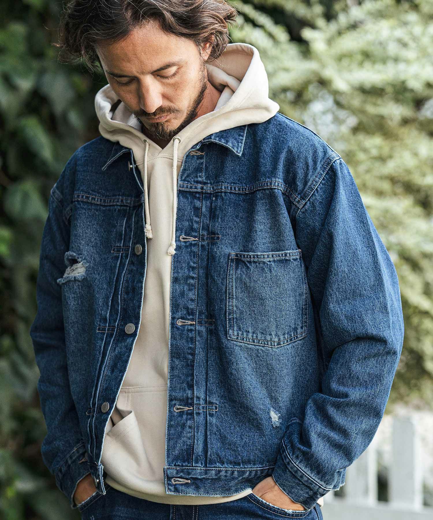 CAMBIO(カンビオ)】ダメージ加工ファーストデニムジャケットGジャン  