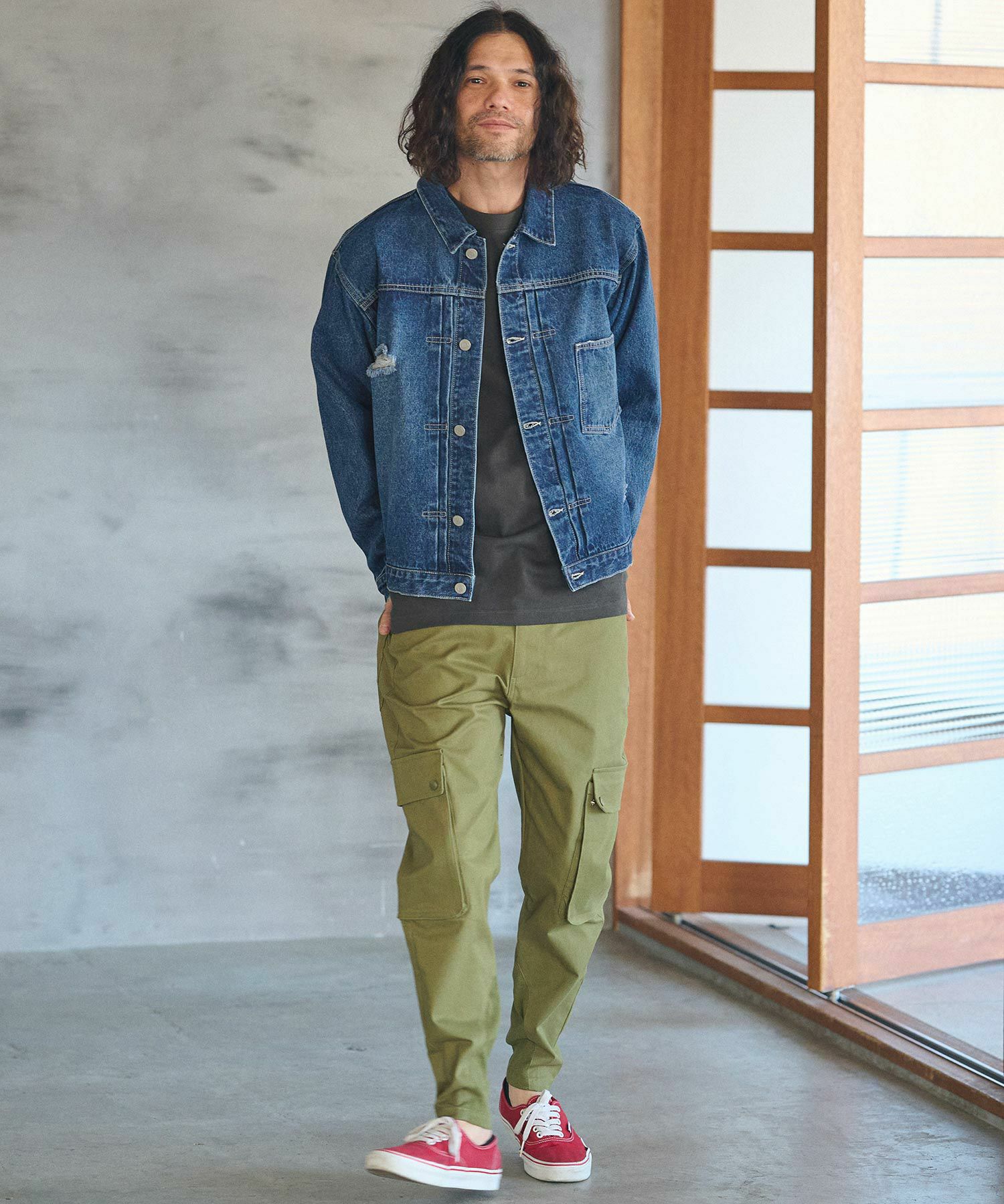 CAMBIO(カンビオ)】ダメージ加工ファーストデニムジャケットGジャン  