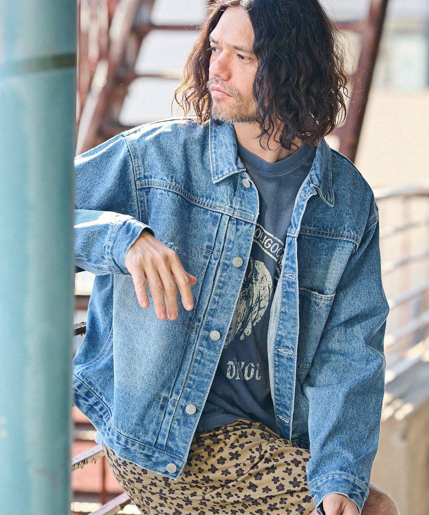 CAMBIO(カンビオ)】ダメージ加工ファーストデニムジャケットGジャン  