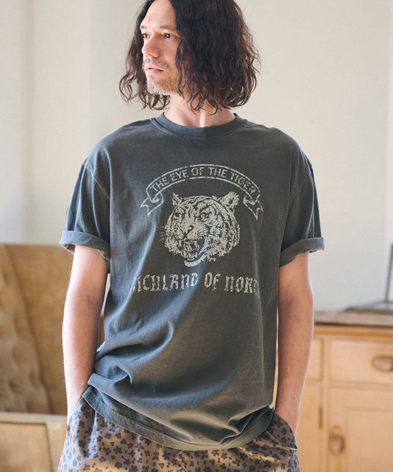 CAMBIO(カンビオ)】 ヴィンテージ風Tシャツ（Tiger）(2401080MCB