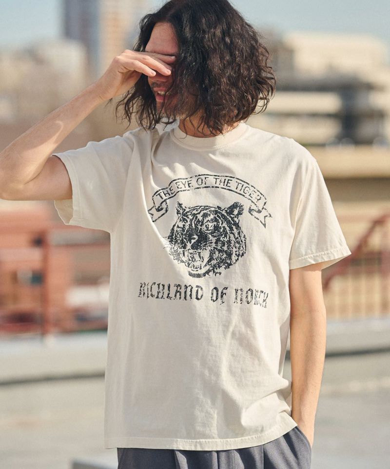 CAMBIO(カンビオ)】 ヴィンテージ風Tシャツ（Tiger）(2401080MCB