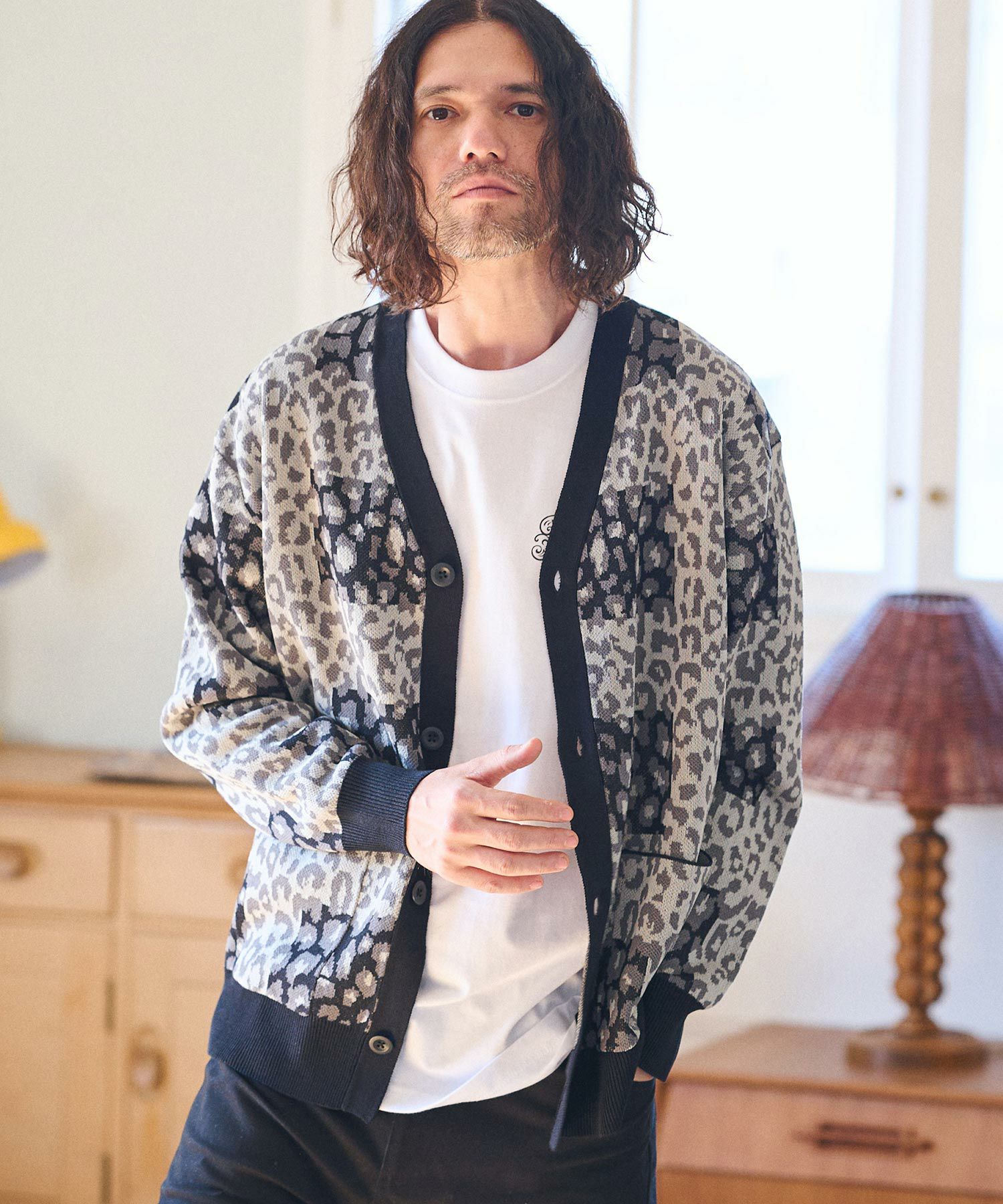 60%OFF【CAMBIO(カンビオ)】レオパード×チェック柄カーディガン (CB24S