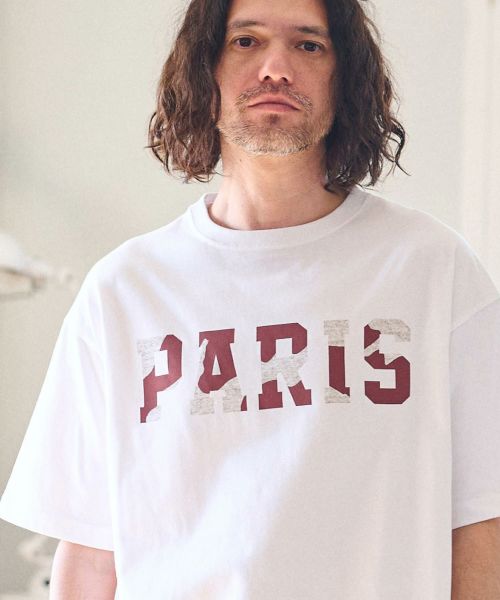 【CAMBIO(カンビオ)】 ビッグシルエットプリントTシャツ（PARIS）(2401079MCB)