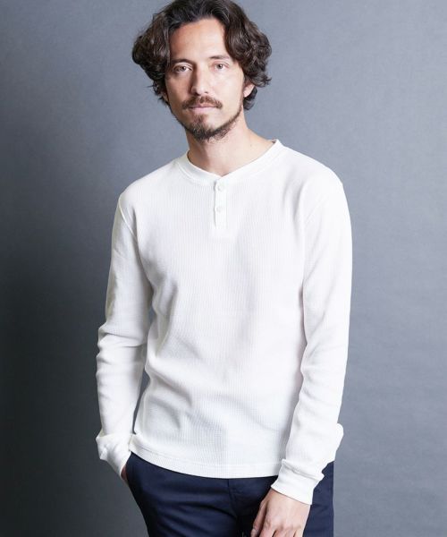 30%OFF【Magine(マージン)】CTN WAFFLE HENLY-N L-S ヘンリーネックカットソー(2412-014)