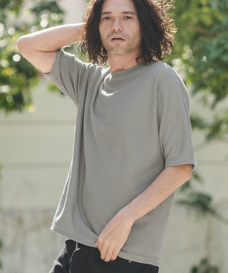 鳥60 50%OFF【CAMBIO(カンビオ)】畦編みクルーネックTシャツ(CA02