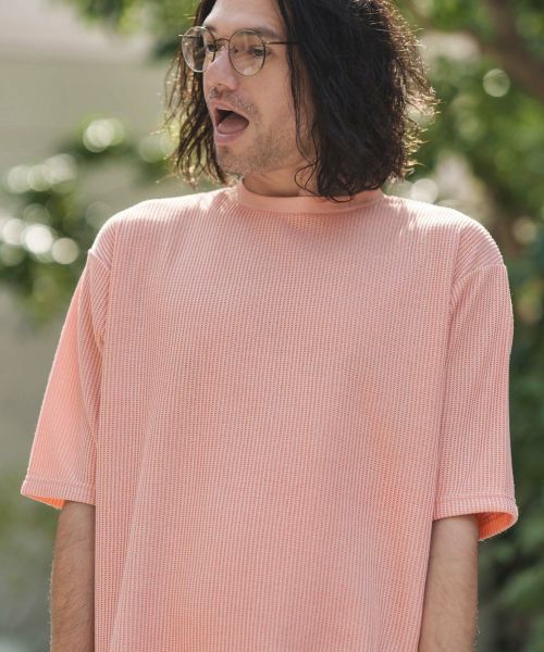 【CAMBIO(カンビオ)】畦編みクルーネックTシャツ(CA02-43208)