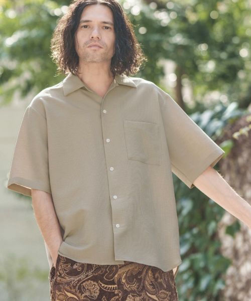 30%OFF【CAMBIO(カンビオ)】サッカーレギュラーカラー半袖シャツ(CA01-43104)