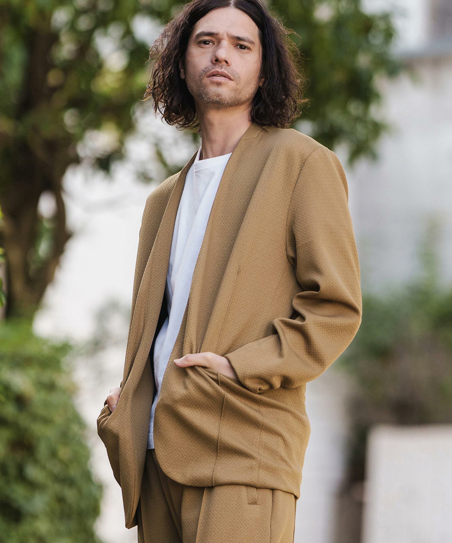 50%OFF【CAMBIO(カンビオ)】膨れジャガードピンタック入りジャケット