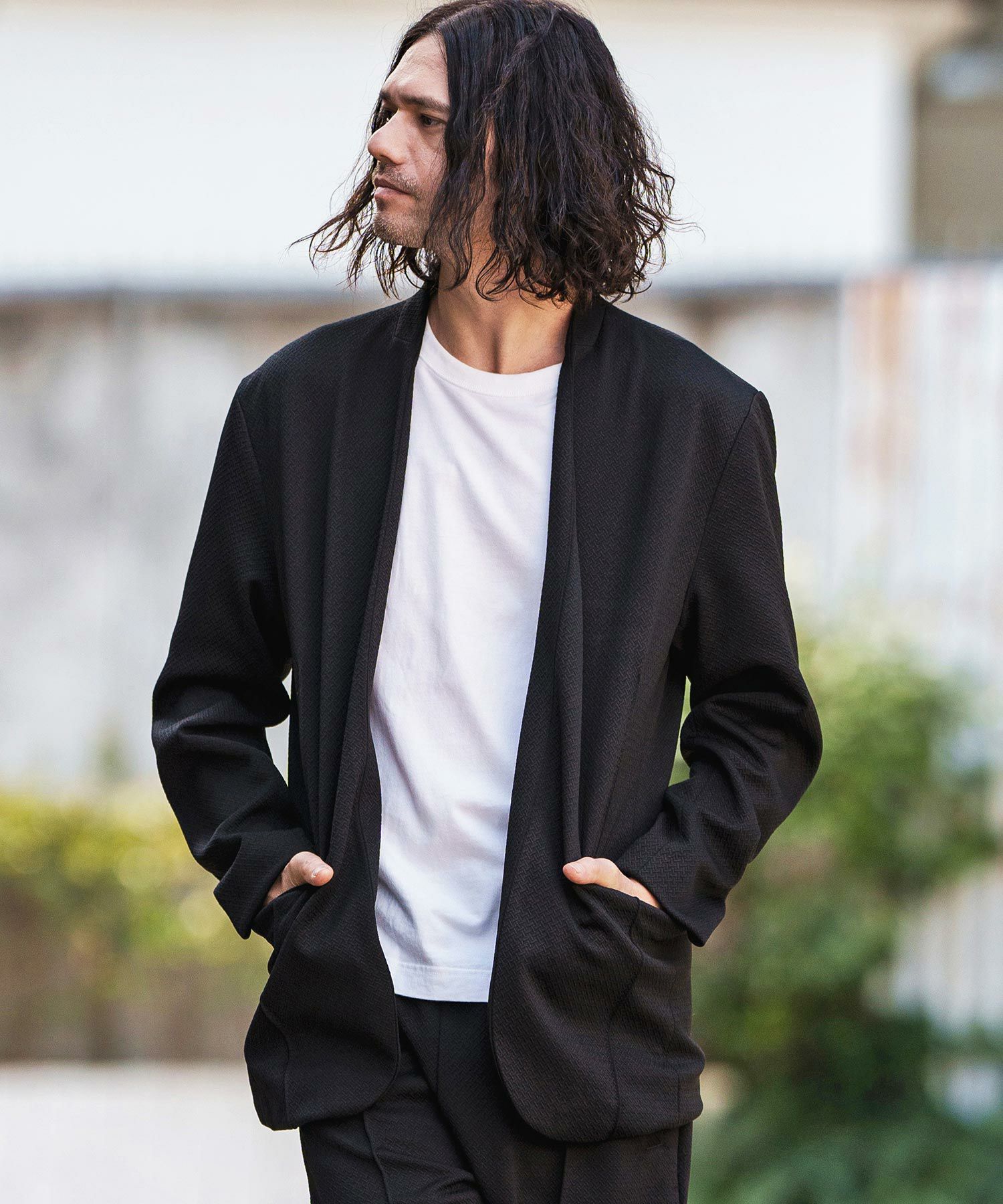 50%OFF【CAMBIO(カンビオ)】膨れジャガードピンタック入りジャケット