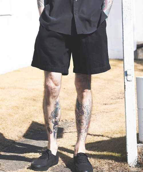 50%OFF【MROLIVE(ミスターオリーブ)】 RINSE WASH 8oz DENIM -ONE TUCK SHORTS ショートパンツ(M242118)