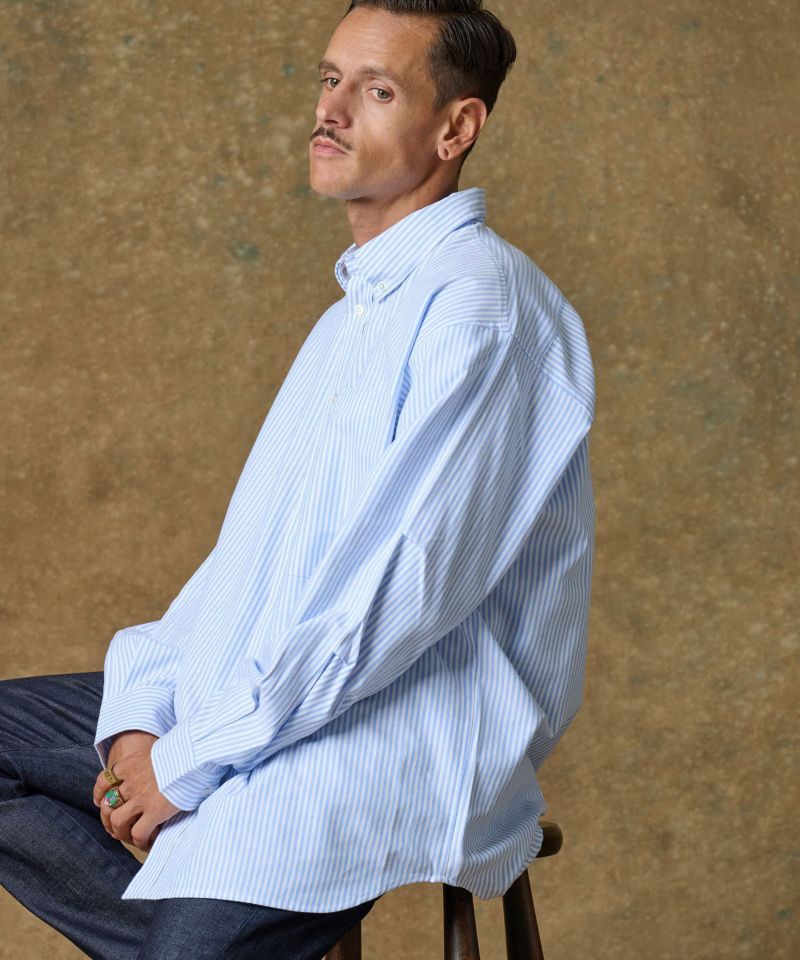 mutimer 短丈ストライプshirt MINERTE】cropped stripe shirt / クロップドストライプシャツ
