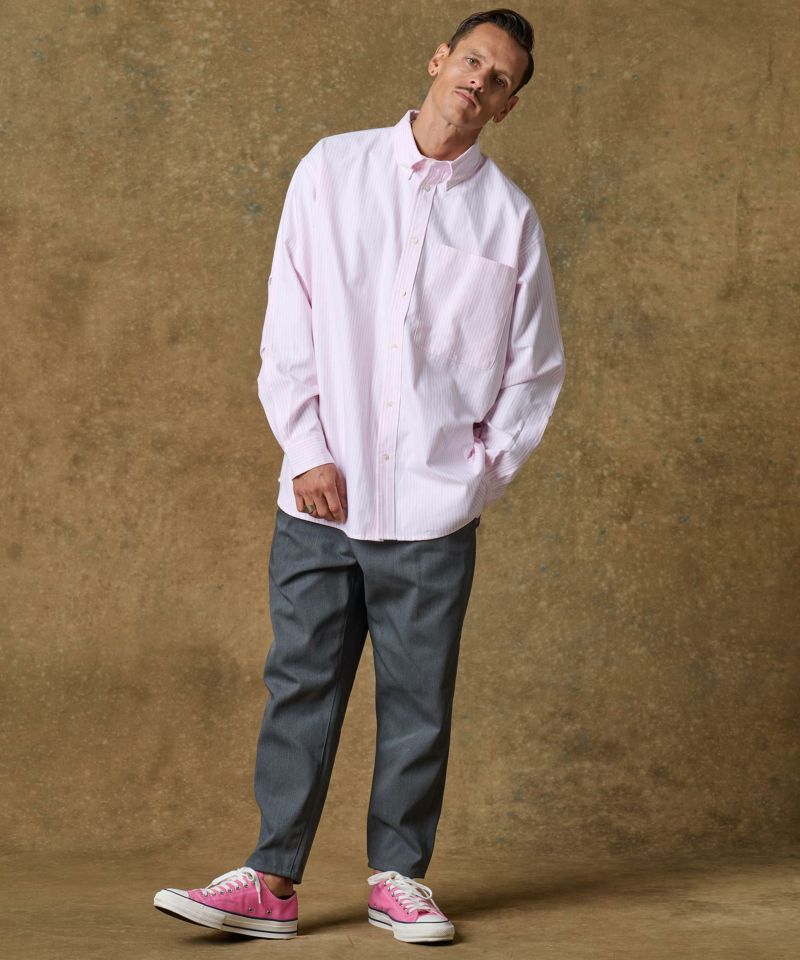 mutimer 短丈ストライプshirt MINERTE】cropped stripe shirt / クロップドストライプシャツ