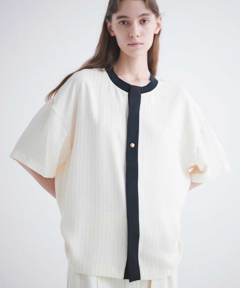 30%OFF【CULLNI(クルニ)】Double Cloth Front Fly Like Short Sleeve Shirt プルオーバー シャツ(24-SS-026) | CAMBIO カンビオ